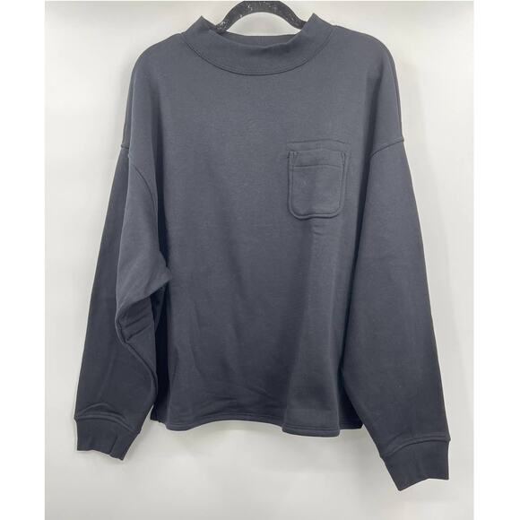 Old Navy Long Sleeve Black Slouchy Relaxed Sweatshirt Pocket XL Tall NEW Womens - Picture 2 of 9